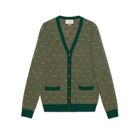 cardigan gucci uomo cuori stelle|GUCCI Striped Wool Cardigan for Men .